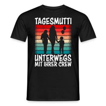 Tagesmutti unterwegs mit ihrer Crew Tagesmutter - Männer T-Shirt - Schwarz - Vorne - AI Model Male 178 light (178cm)