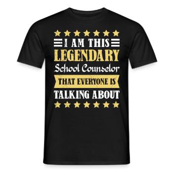 School accompaniment I am this school companion - Men's T-Shirt - black - Front - AI Model Male 178 light (178cm)