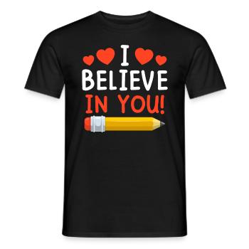 Lehrerin ich glaube an dich Lehrer - Männer T-Shirt - Schwarz - Vorne - AI Model Male 178 light (178cm)
