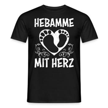 Ich bin eine Hebamme mit Herz Hebamme - Männer T-Shirt - Schwarz - Vorne - AI Model Male 178 light (178cm)