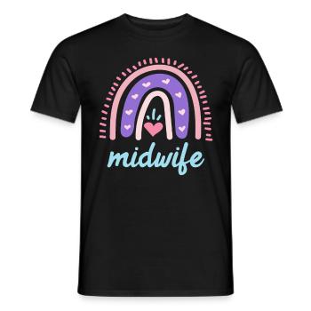 J’aime les enfants arc-en-ciel Je suis sage-femme - T-shirt homme - noir - Devant - AI Model Male 178 light (178cm)
