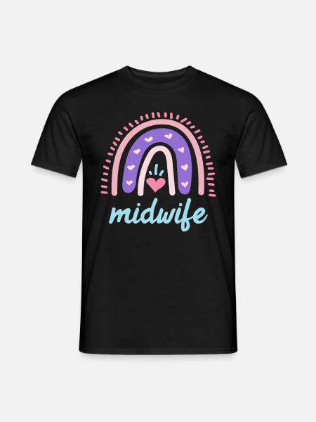 Ich liebe Kinder Regenbogen ich bin eine Hebamme - Männer T-Shirt - Schwarz