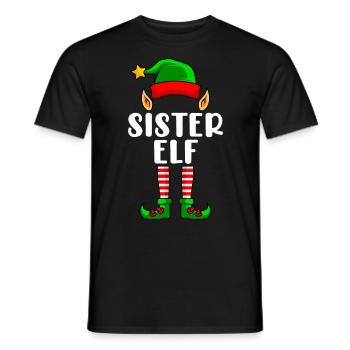 Sister Elf Christmas Family Christmas Elf - Men's T-Shirt - black - Front - AI Model Male 178 light (178cm)