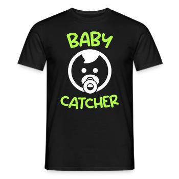 Baby catcher Je suis la sage-femme - T-shirt homme - noir - Devant - AI Model Male 178 light (178cm)