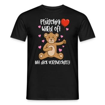 Plüschig Wird Oft Mit Dick Verwechselt - Männer T-Shirt - Schwarz - Vorne - AI Model Male 178 light (178cm)