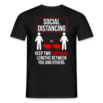 Distanciation sociale Drôle de capybara - T-shirt homme - noir - Devant - AI Model Male 178 light (178cm)