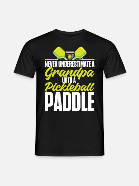 Pickleball Grandpa Never - Men's T-Shirt - black