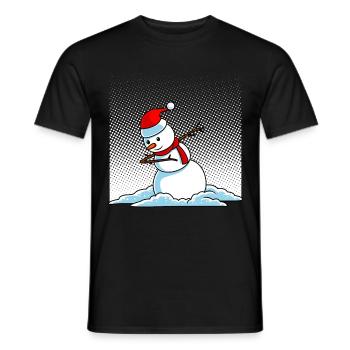 Dabbing Snowman - Men's T-Shirt - black - Front - AI Model Male 178 light (178cm)
