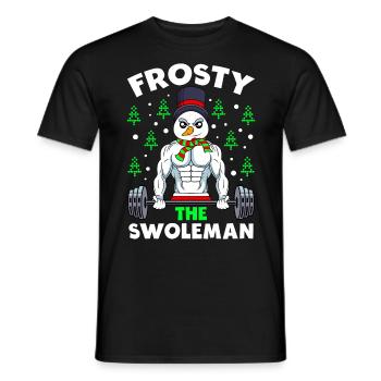 Ugly Christmas Bodybuilder Snowman - Men's T-Shirt - black - Front - AI Model Male 178 light (178cm)