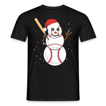 Baseball Snowman Baseball Player Baseball Player - Men's T-Shirt - black - Front - AI Model Male 178 light (178cm)
