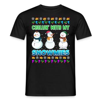 Chillin avec mon bonhomme de neige rigolo Snowmies - T-shirt homme - noir - Devant - AI Model Male 178 light (178cm)
