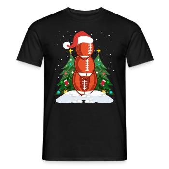 Rugy Snowman Football Player Football - Men's T-Shirt - black - Front - AI Model Male 178 light (178cm)