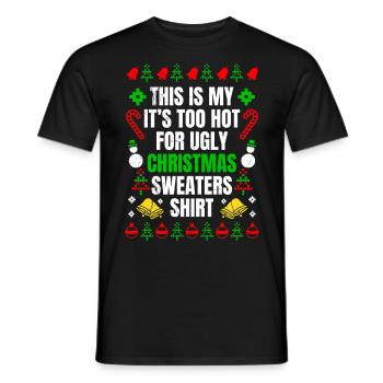 Trop chaud pour les pulls moches Noël - T-shirt homme - noir - Devant - AI Model Male 178 light (178cm)