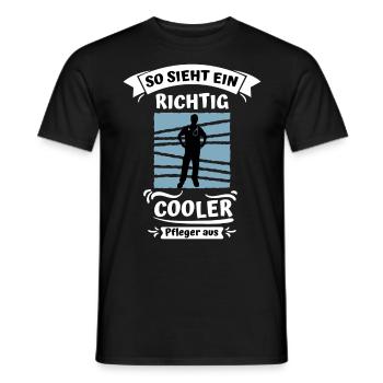 So sieht ein cooler Pfleger aus Altenpfleger - Männer T-Shirt - Schwarz - Vorne - AI Model Male 178 light (178cm)