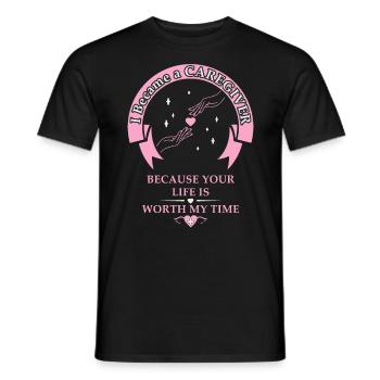 Pfleger Dein Leben ist mir wichtig Altenpfleger - Männer T-Shirt - Schwarz - Vorne - AI Model Male 178 light (178cm)