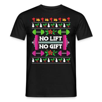 Weight Training Trainer No Lift no Gift Dumbbell - Men's T-Shirt - black - Front - AI Model Male 178 light (178cm)