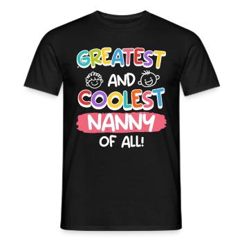 You are the greatest and coolest childminder - Men's T-Shirt - black - Front - AI Model Male 178 light (178cm)