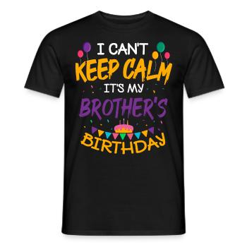 C’est l’anniversaire de mon frère - T-shirt homme - noir - Devant - AI Model Male 178 light (178cm)