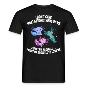 Axolotl salamandre de mer mexicaine amphibiens - T-shirt homme - noir - Devant - AI Model Male 178 light (178cm)