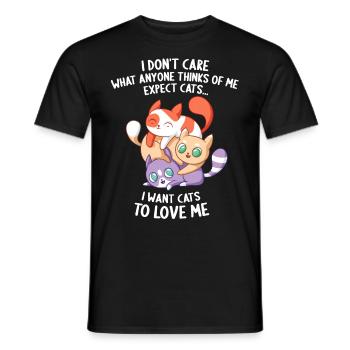 Funny Cat Saying Cats Mama Cat Kitten - Men's T-Shirt - black - Front - AI Model Male 178 light (178cm)