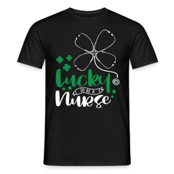 Lucky To Be A Nurse - Men's T-Shirt - black - Front - AI Model Male 178 light (178cm)