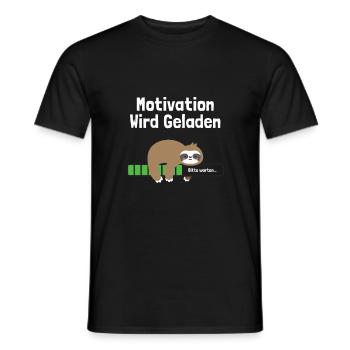 Motivation Wird Geladen Faultier Lustig - Männer T-Shirt - Schwarz - Vorne - AI Model Male 178 light (178cm)