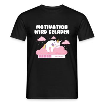 Motivation is loading unicorn baby - Men's T-Shirt - black - Front - AI Model Male 178 light (178cm)