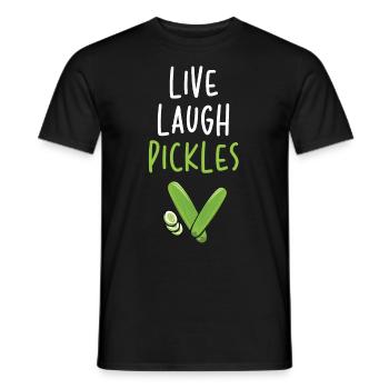 Live Laugh Pickles - Männer T-Shirt - Schwarz - Vorne - AI Model Male 178 light (178cm)