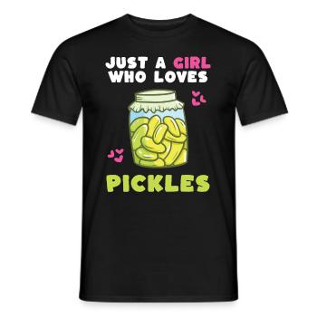 Just A Girl Who Loves Pickles - Männer T-Shirt - Schwarz - Vorne - AI Model Male 178 light (178cm)