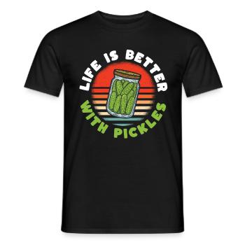 Life Is Better With Pickles - Männer T-Shirt - Schwarz - Vorne - AI Model Male 178 light (178cm)