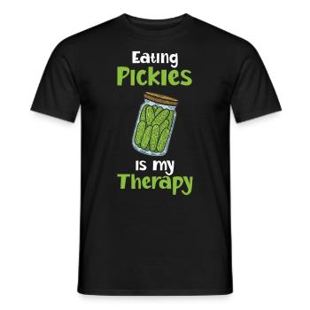 Eating Pickles Is My Therapy - Männer T-Shirt - Schwarz - Vorne - AI Model Male 178 light (178cm)