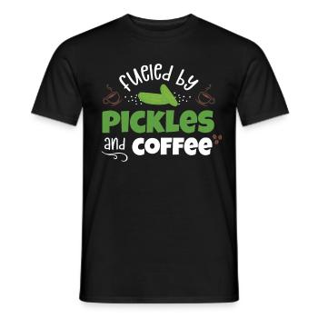 Fueied By Pickles And Coffee - Männer T-Shirt - Schwarz - Vorne - AI Model Male 178 light (178cm)