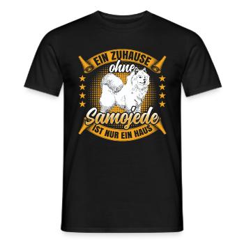Samojede ist nur ein Haus Samojedenspitz - Männer T-Shirt - Schwarz - Vorne - AI Model Male 178 light (178cm)