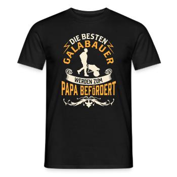 Galabauer wird Papa Gartenbau Galabau - Männer T-Shirt - Schwarz - Vorne - AI Model Male 178 light (178cm)