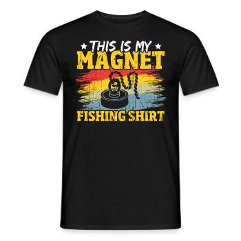 This Is My Magnet Fishing Shirt Fisherman - Men's T-Shirt - black - Front - AI Model Male 178 light (178cm)
