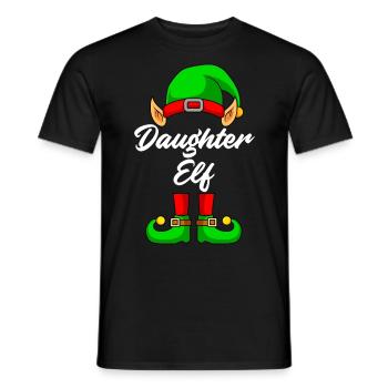 daughter elf christmas family girl - Men's T-Shirt - black - Front - AI Model Male 178 light (178cm)