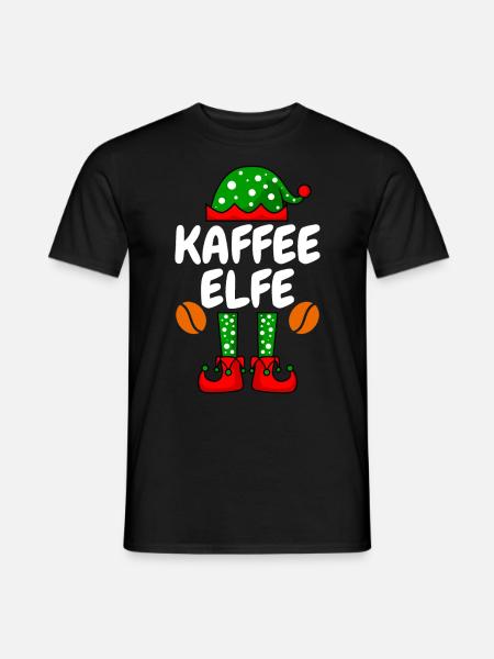 Kaffee Elfe Kaffeetrinker - Männer T-Shirt - Schwarz