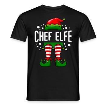 Chef Elfe Boss Papa Vater Weihnachten Familien - Männer T-Shirt - Schwarz - Vorne - AI Model Male 178 light (178cm)