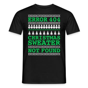 Error Christmas Sweater not found Ugly Christmas - Men's T-Shirt - black - Front - AI Model Male 178 light (178cm)