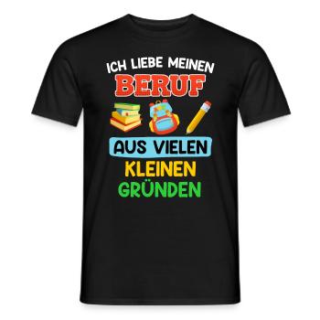 Kindergarten Ich liebe meinen Beruf Erzieherin - Männer T-Shirt - Schwarz - Vorne - AI Model Male 178 light (178cm)