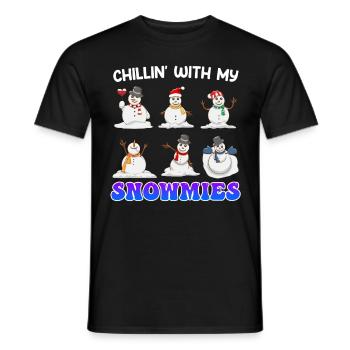 Chill out with my Snowmies Merry Christmas - Men's T-Shirt - black - Front - AI Model Male 178 light (178cm)