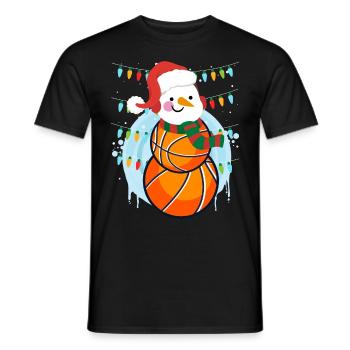 Basketball Player Snowman Basketball Player - Men's T-Shirt - black - Front - AI Model Male 178 light (178cm)