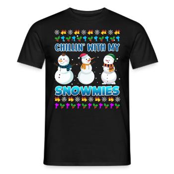 Chillin avec mon bonhomme de neige rigolo Snowmies - T-shirt homme - noir - Devant - AI Model Male 178 light (178cm)