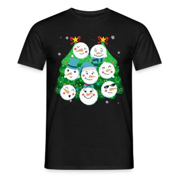 Tannenbaum Snowmies Schneemann - Männer T-Shirt - Schwarz - Vorne - AI Model Male 178 light (178cm)