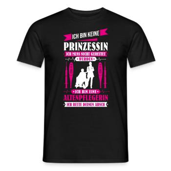 Ich bin keine Prinzessin ich bin Altenpflegerin - Männer T-Shirt - Schwarz - Vorne - AI Model Male 178 light (178cm)