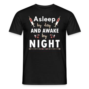 Nurse Sleep Awake at Night during the Day - Men's T-Shirt - black - Front - AI Model Male 178 light (178cm)