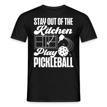 Pickleball Restez en dehors de la cuisine - T-shirt homme - noir - Devant - AI Model Male 178 light (178cm)