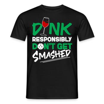 Pickleball Pun Wine Dink - Men's T-Shirt - black - Front - AI Model Male 178 light (178cm)