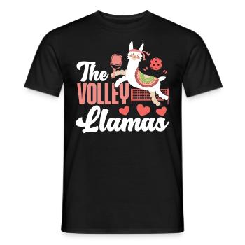 Lama de pickleball Les lamas de volley - T-shirt homme - noir - Devant - AI Model Male 178 light (178cm)