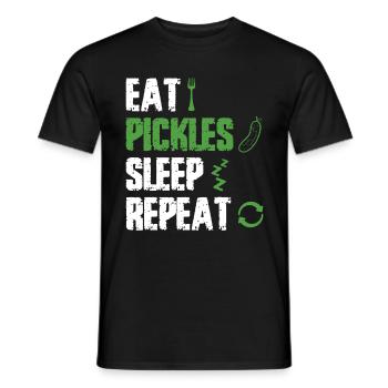 Eat Pickles Sleep Repeat - Männer T-Shirt - Schwarz - Vorne - AI Model Male 178 light (178cm)